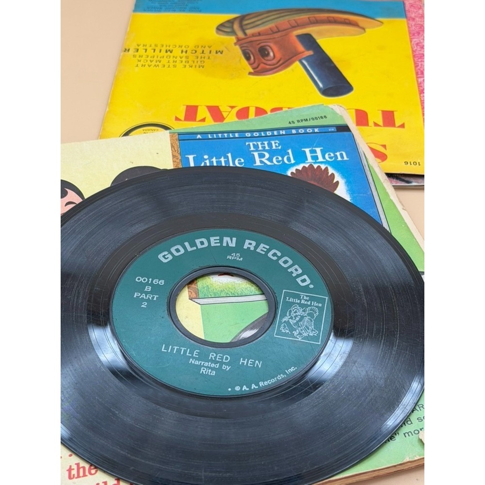 Vintage Kids 45 RPM Record Book Lot Star Wars Popeye Smokey Bear Golden Records - Picture 10 of 13